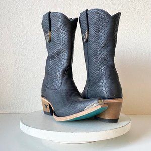 NEW Lane BAD HABITS Womens Western Boots 7.5 Black Leather Cowboy Midi Snip Toe